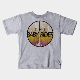 THE BABY RIDER - VINTAGE YELLOW CIRCLE Kids T-Shirt